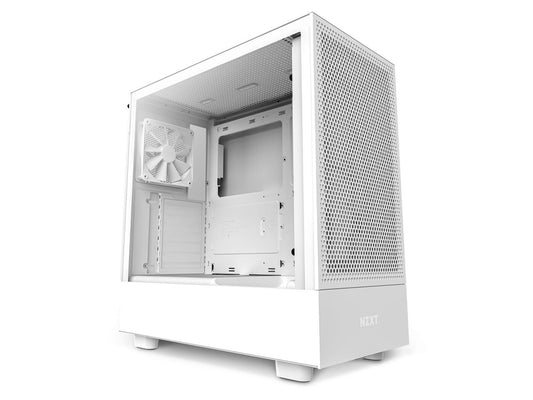 NZXT H5 Flow TG Compact Mid Tower ATX Case - White - I Gaming Computer | Australia Wide Shipping | Buy now, Pay Later with Afterpay, Klarna, Zip, Latitude & Paypal