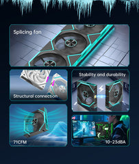 COOLMOON HiFrost ICELOOP01 ARGB 120mm PWM fan Reverse 3 - Pack Black - I Gaming Computer | Australia Wide Shipping | Buy now, Pay Later with Afterpay, Klarna, Zip, Latitude & Paypal