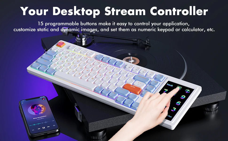 Ajazz AKP815 White Blue Mechanical keyboard RGB Wired(Brown switch) - I Gaming Computer | Australia Wide Shipping | Buy now, Pay Later with Afterpay, Klarna, Zip, Latitude & Paypal