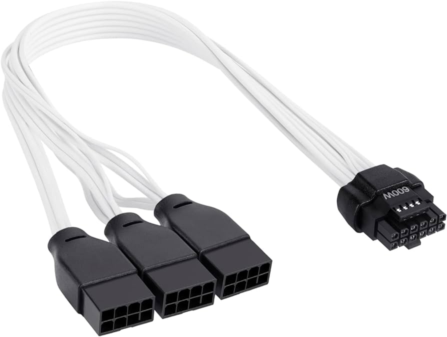 ZG Premium Individually Sleeved 3*8pin to 12+4pin PCIe 5.0 Gen5 600W Cable White - I Gaming Computer | Australia Wide Shipping | Buy now, Pay Later with Afterpay, Klarna, Zip, Latitude & Paypal