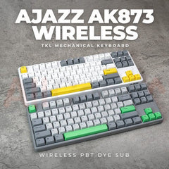 Ajazz AK873 White Mechanical keyboard RGB Wired&Wireless (Shanlan switch) - I Gaming Computer | Australia Wide Shipping | Buy now, Pay Later with Afterpay, Klarna, Zip, Latitude & Paypal