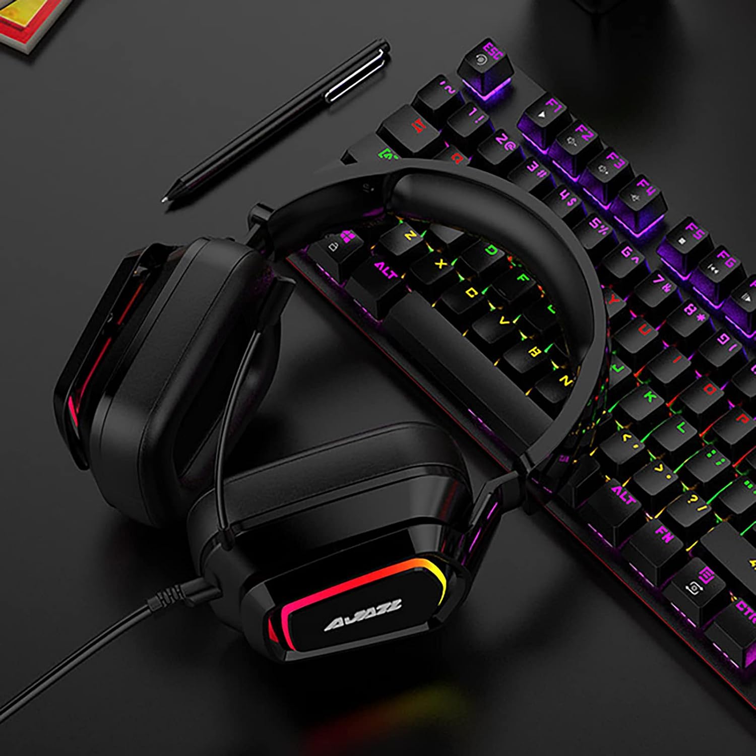 Ajazz AX368 Black USB Gaming Headset With Noise Canceling Mic RGB - I Gaming Computer | Australia Wide Shipping | Buy now, Pay Later with Afterpay, Klarna, Zip, Latitude & Paypal