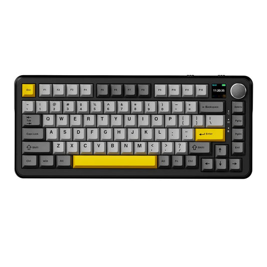 Ajazz AK820 Max Plus Black - Gray - Yellow Mechanical keyboard With Screen RGB Wired&Wireless (Maillard switch) - I Gaming Computer | Australia Wide Shipping | Buy now, Pay Later with Afterpay, Klarna, Zip, Latitude & Paypal