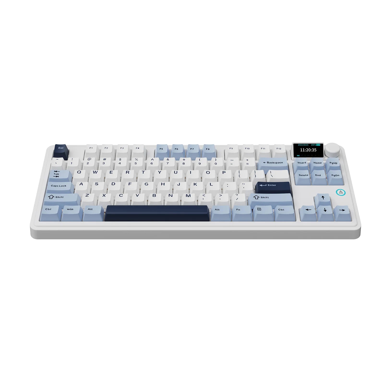 Ajazz AK870 Plus White - Blue Mechanical keyboard RGB With Screen Wired&Wireless(Maillard switch) - I Gaming Computer | Australia Wide Shipping | Buy now, Pay Later with Afterpay, Klarna, Zip, Latitude & Paypal