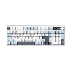 Ajazz AK980 Silent Blue - White - Blue Mechanical keyboard With Screen RGB Wired&Wireless (Mute switch) - I Gaming Computer | Australia Wide Shipping | Buy now, Pay Later with Afterpay, Klarna, Zip, Latitude & Paypal