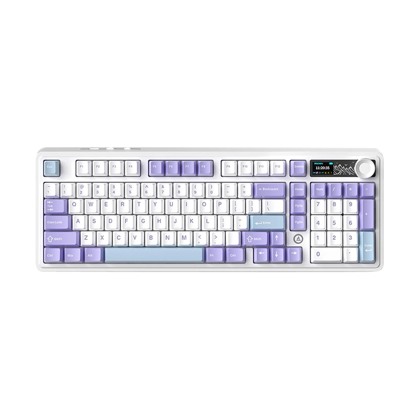 Ajazz AK980 Silent Purple - White - Blue Mechanical keyboard With Screen RGB Wired&Wireless (Mute switch) - I Gaming Computer | Australia Wide Shipping | Buy now, Pay Later with Afterpay, Klarna, Zip, Latitude & Paypal