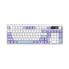 Ajazz AK980 Silent Purple - White - Blue Mechanical keyboard With Screen RGB Wired&Wireless (Mute switch) - I Gaming Computer | Australia Wide Shipping | Buy now, Pay Later with Afterpay, Klarna, Zip, Latitude & Paypal