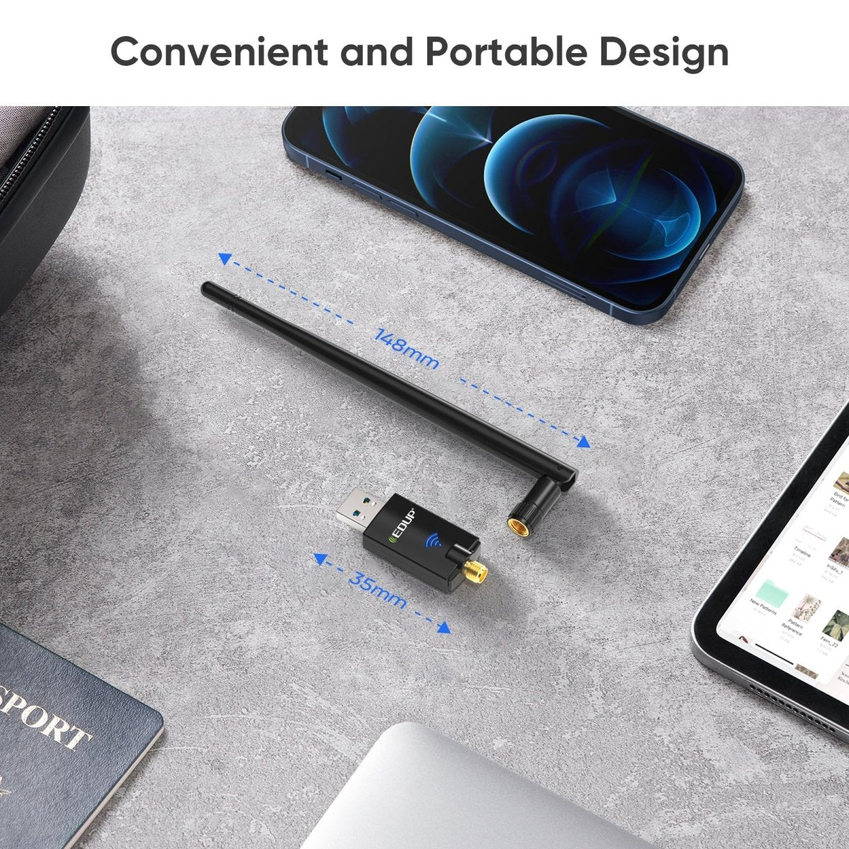 EDUP AX900S WiFi 6 & Bluetooth 5.3 USB Adapter with Antenna - I Gaming Computer | Australia Wide Shipping | Buy now, Pay Later with Afterpay, Klarna, Zip, Latitude & Paypal