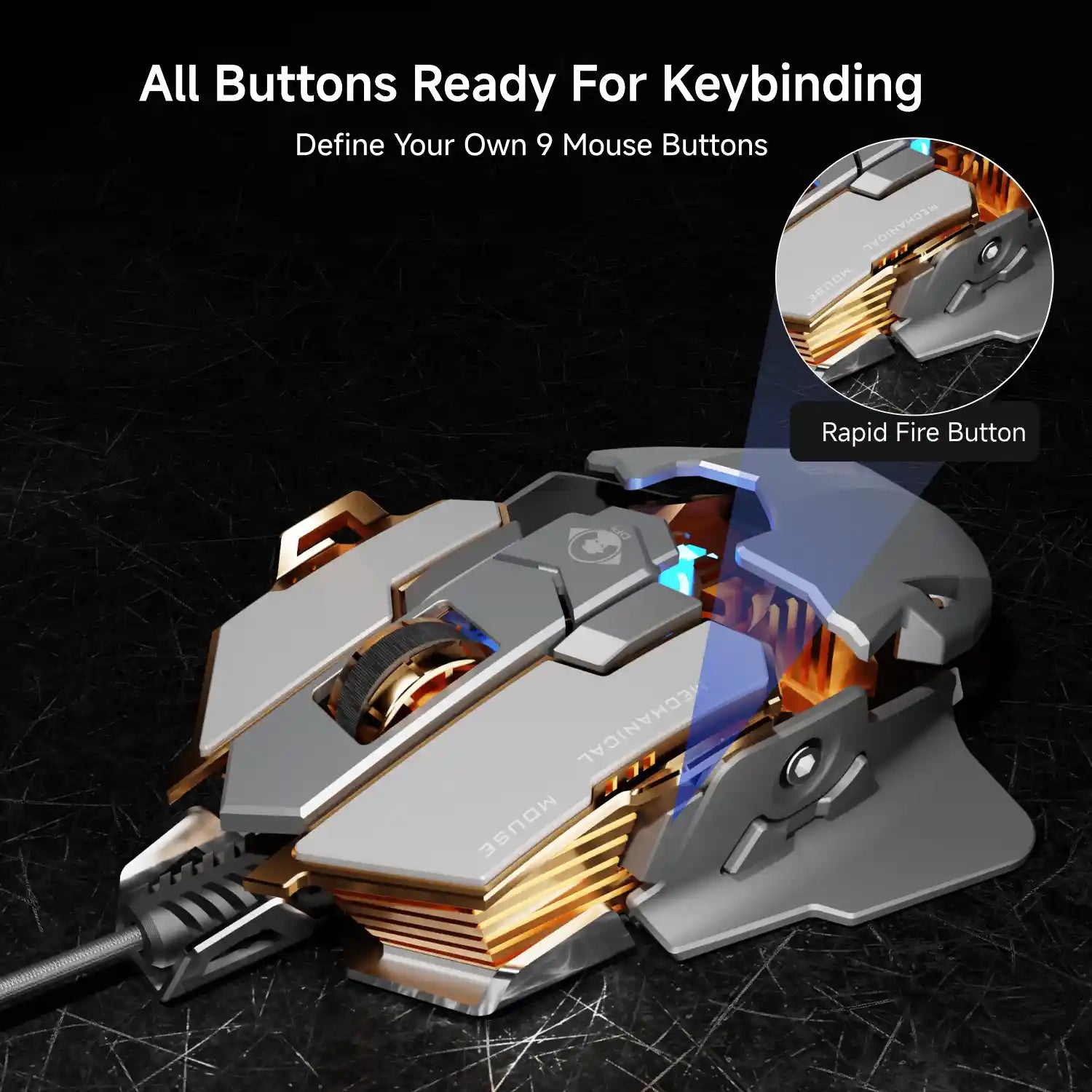 EWEADN MK500 Gray wired Gaming Mouse RGB - I Gaming Computer | Australia Wide Shipping | Buy now, Pay Later with Afterpay, Klarna, Zip, Latitude & Paypal