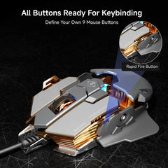 EWEADN MK500 Gray wired Gaming Mouse RGB - I Gaming Computer | Australia Wide Shipping | Buy now, Pay Later with Afterpay, Klarna, Zip, Latitude & Paypal