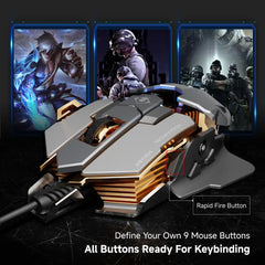 EWEADN MK500 Gray wired Gaming Mouse RGB - I Gaming Computer | Australia Wide Shipping | Buy now, Pay Later with Afterpay, Klarna, Zip, Latitude & Paypal