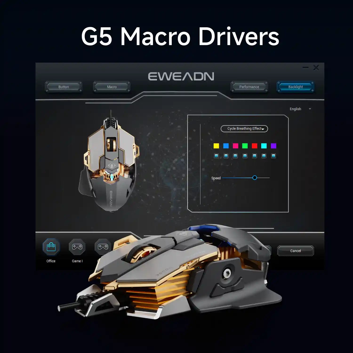 EWEADN MK500 Gray wired Gaming Mouse RGB - I Gaming Computer | Australia Wide Shipping | Buy now, Pay Later with Afterpay, Klarna, Zip, Latitude & Paypal