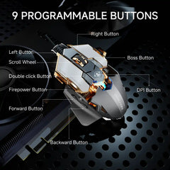 EWEADN MK500 Gray wired Gaming Mouse RGB - I Gaming Computer | Australia Wide Shipping | Buy now, Pay Later with Afterpay, Klarna, Zip, Latitude & Paypal