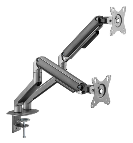 Brateck Dual Monitor Economical Spring - Assisted Monitor Arm Fit Most 17" - 32" Monitors, Up to 9kg per screen VESA 75x75/100x100 Space Grey - I Gaming Computer | Australia Wide Shipping | Buy now, Pay Later with Afterpay, Klarna, Zip, Latitude & Paypal