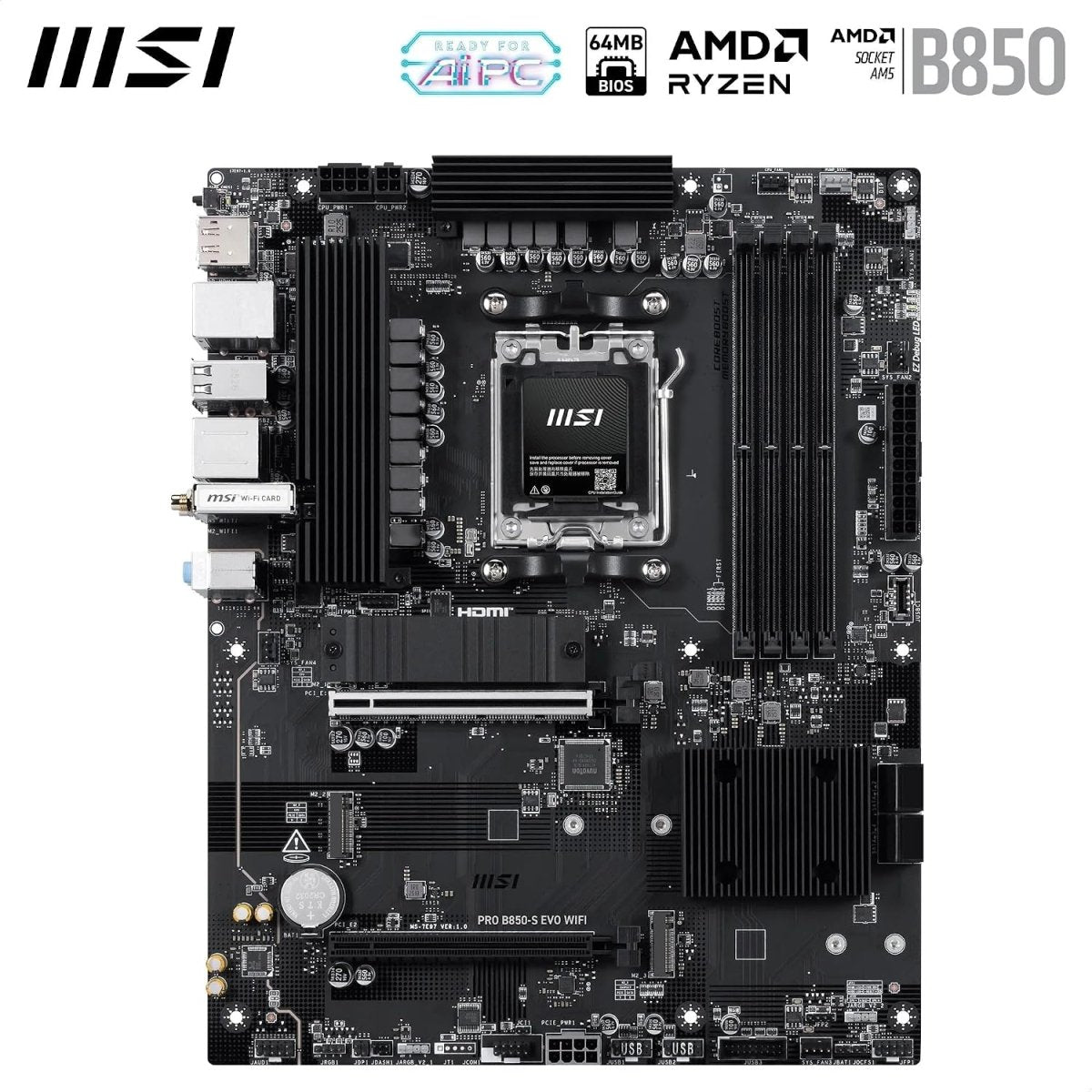 MSI PRO B850-S EVO WIFI7 AM5 ATX Motherboard - I Gaming Computer | Australia Wide Shipping | Buy now, Pay Later with Afterpay, Klarna, Zip, Latitude & Paypal