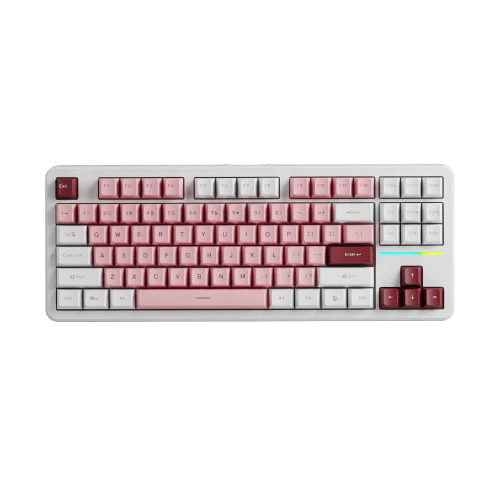 EWEADN X87Pro Pink - White Mechanical keyboard RGB Wired&Wireless (Northpole switch) - I Gaming Computer | Australia Wide Shipping | Buy now, Pay Later with Afterpay, Klarna, Zip, Latitude & Paypal