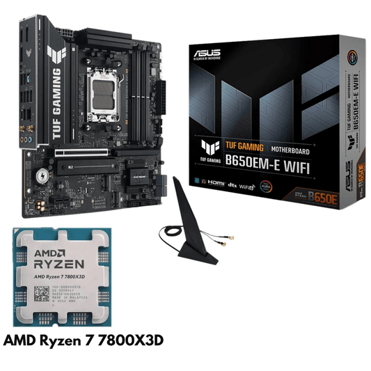 Bundle - AMD Ryzen 7 7800X3D CPU + ASUS TUF GAMING B650EM-E WIFI AM5 Micro-ATX Motherboard