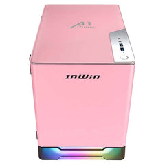InWin A1 Prime Tempered Glass Mini Tower Mini-ITX Case with 750W Power Supply - Pink