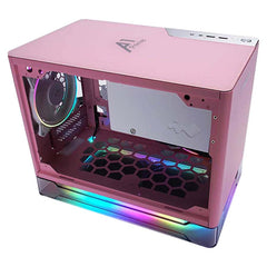 InWin A1 Prime Tempered Glass Mini Tower Mini-ITX Case with 750W Power Supply - Pink