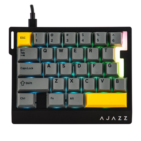 Ajazz AK029 Black - Yellow Compact 29 - Key Magnetic keyboard RGB Wired (Ice lsland switch) - I Gaming Computer | Australia Wide Shipping | Buy now, Pay Later with Afterpay, Klarna, Zip, Latitude & Paypal