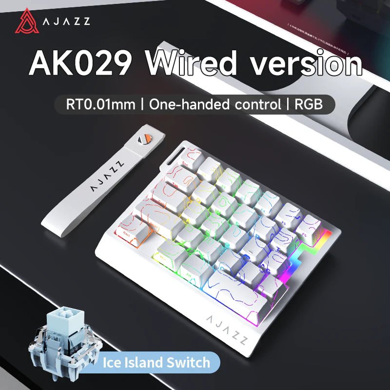 Ajazz AK029 White Compact 29 - Key Magnetic keyboard RGB Wired (Ice lsland switch) - I Gaming Computer | Australia Wide Shipping | Buy now, Pay Later with Afterpay, Klarna, Zip, Latitude & Paypal