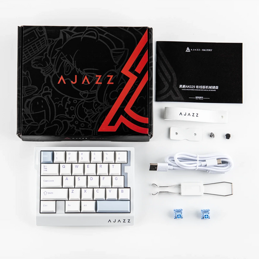 Ajazz AK029 White - Blue Compact 29 - Key Magnetic keyboard RGB Wired (Ice lsland Magnetic switch) - I Gaming Computer | Australia Wide Shipping | Buy now, Pay Later with Afterpay, Klarna, Zip, Latitude & Paypal