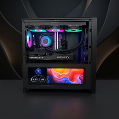 Gaming PC Infinity Flux AMD Corsair 4000 LCD Touchscreen