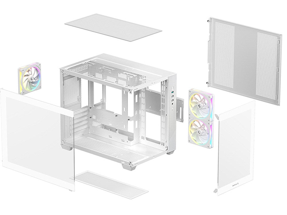 DeepCool CG330 3F WH Micro - ATX Compact PC Case - White - I Gaming Computer | Australia Wide Shipping | Buy now, Pay Later with Afterpay, Klarna, Zip, Latitude & Paypal