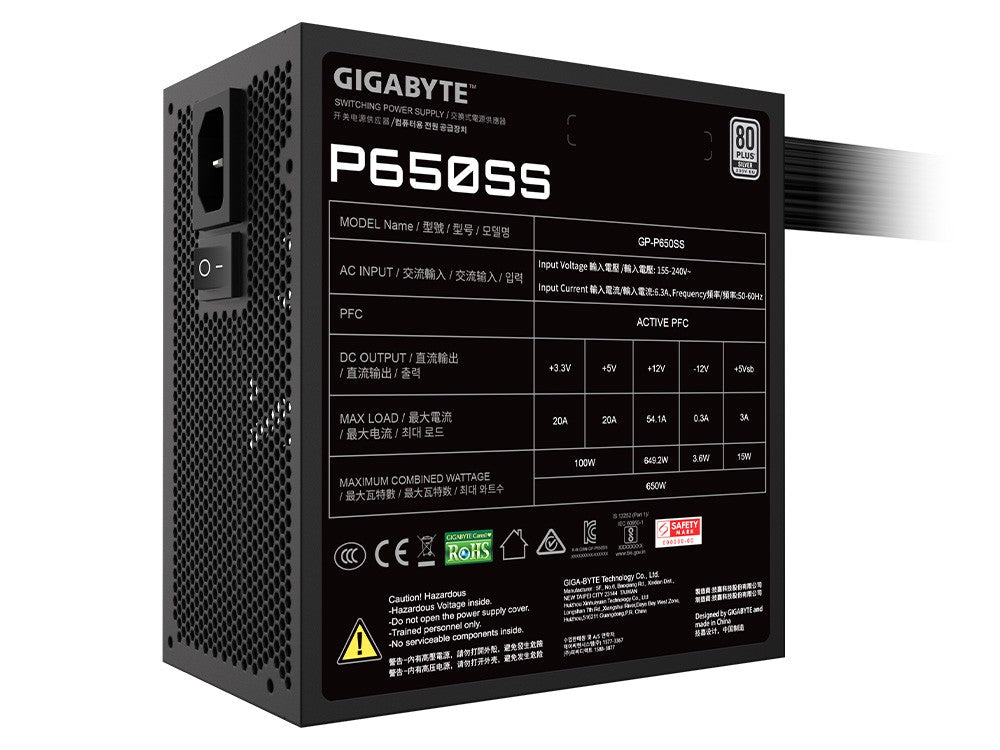 GIGABYTE GP - P650SS 650W 80+ Silver ATX 3.0 Power Supply - I Gaming Computer | Australia Wide Shipping | Buy now, Pay Later with Afterpay, Klarna, Zip, Latitude & Paypal