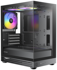 Okinos AQUA UNO Tempered Glass Mini Tower mATX Case - Black