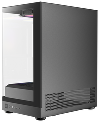 Okinos AQUA UNO Tempered Glass Mini Tower mATX Case - Black