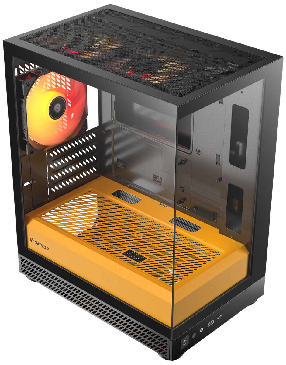 Okinos AQUA UNO Tempered Glass Mini Tower mATX Case - Canary - I Gaming Computer | Australia Wide Shipping | Buy now, Pay Later with Afterpay, Klarna, Zip, Latitude & Paypal