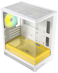 Okinos AQUA UNO Tempered Glass Mini Tower mATX Case - Yolk