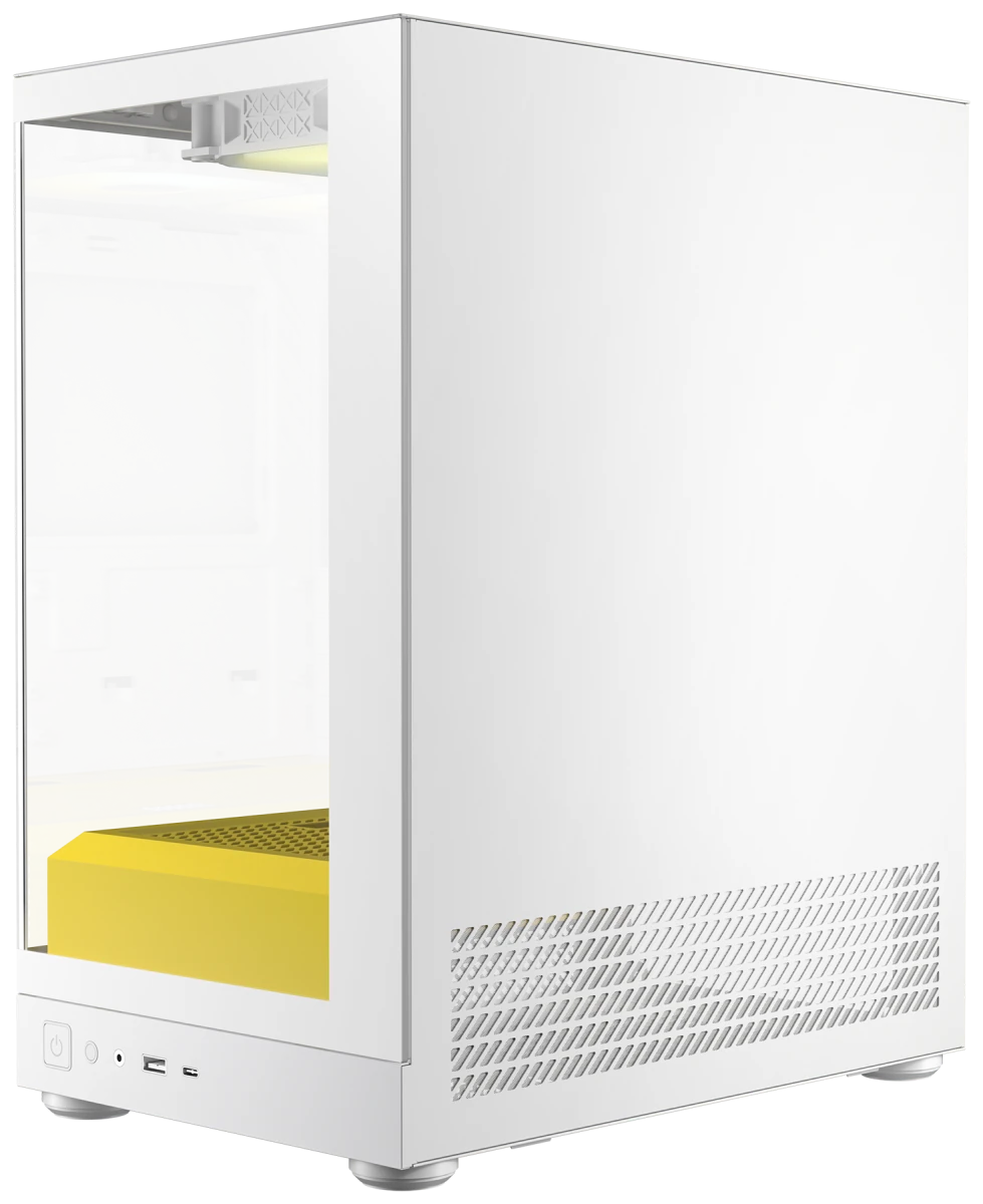 Okinos AQUA UNO Tempered Glass Mini Tower mATX Case - Yolk - I Gaming Computer | Australia Wide Shipping | Buy now, Pay Later with Afterpay, Klarna, Zip, Latitude & Paypal