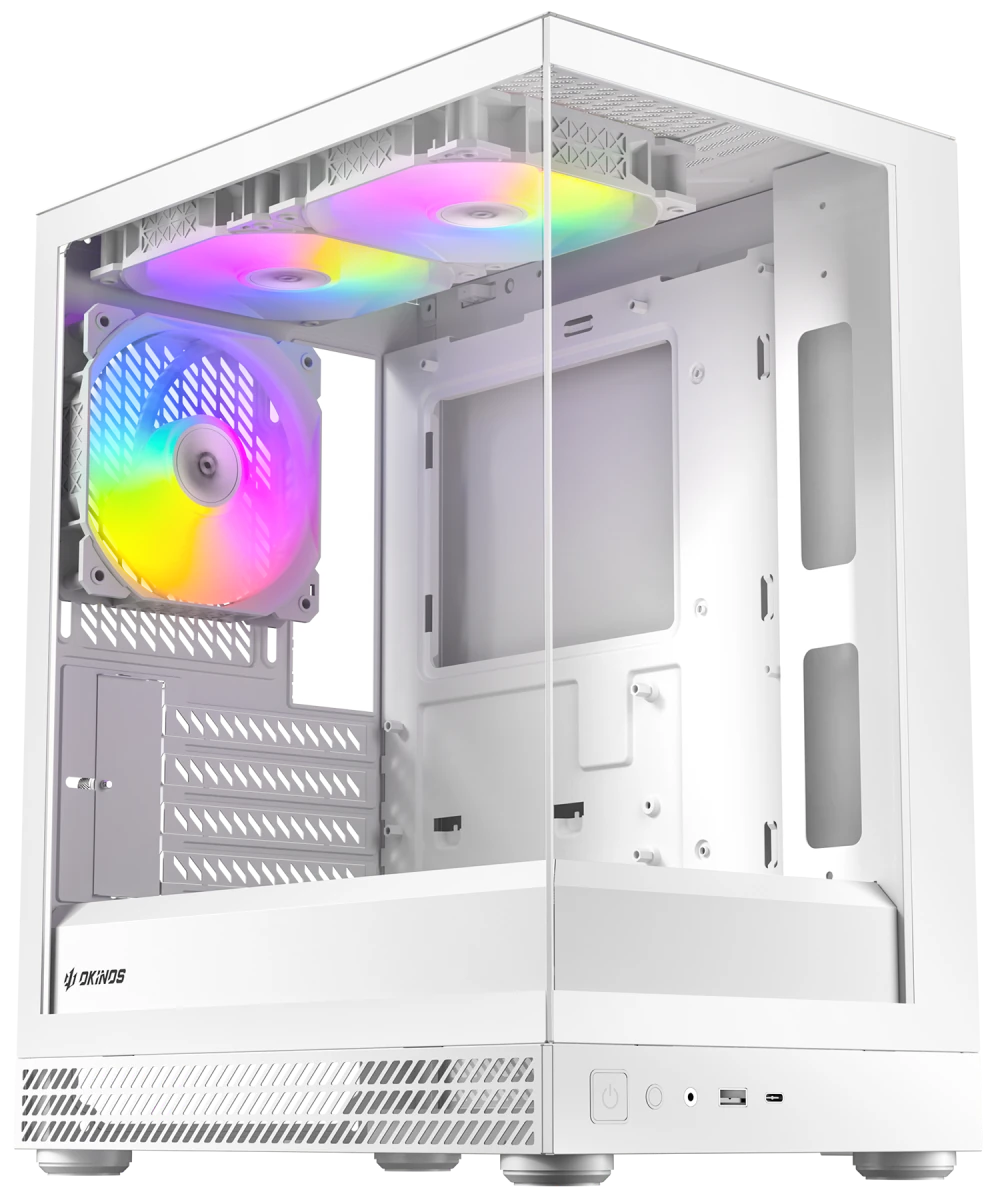 Okinos AQUA UNO Tempered Glass Mini Tower mATX Case - Polar - I Gaming Computer | Australia Wide Shipping | Buy now, Pay Later with Afterpay, Klarna, Zip, Latitude & Paypal