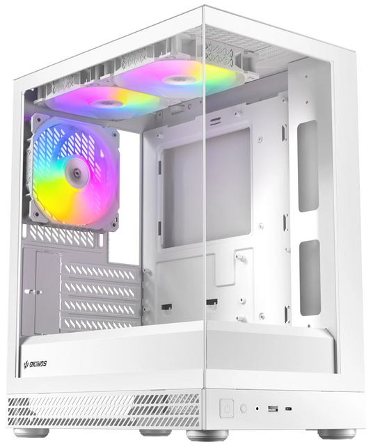 Okinos AQUA UNO Tempered Glass Mini Tower mATX Case - Polar - I Gaming Computer | Australia Wide Shipping | Buy now, Pay Later with Afterpay, Klarna, Zip, Latitude & Paypal