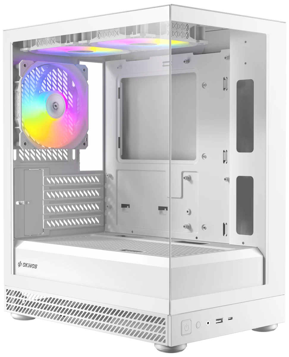 Okinos AQUA UNO Tempered Glass Mini Tower mATX Case - Polar - I Gaming Computer | Australia Wide Shipping | Buy now, Pay Later with Afterpay, Klarna, Zip, Latitude & Paypal