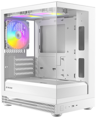 Okinos AQUA UNO Tempered Glass Mini Tower mATX Case - Polar