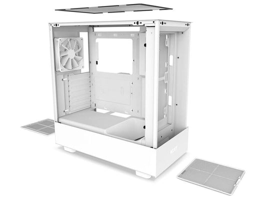 NZXT H5 Flow TG Compact Mid Tower ATX Case - White - I Gaming Computer | Australia Wide Shipping | Buy now, Pay Later with Afterpay, Klarna, Zip, Latitude & Paypal
