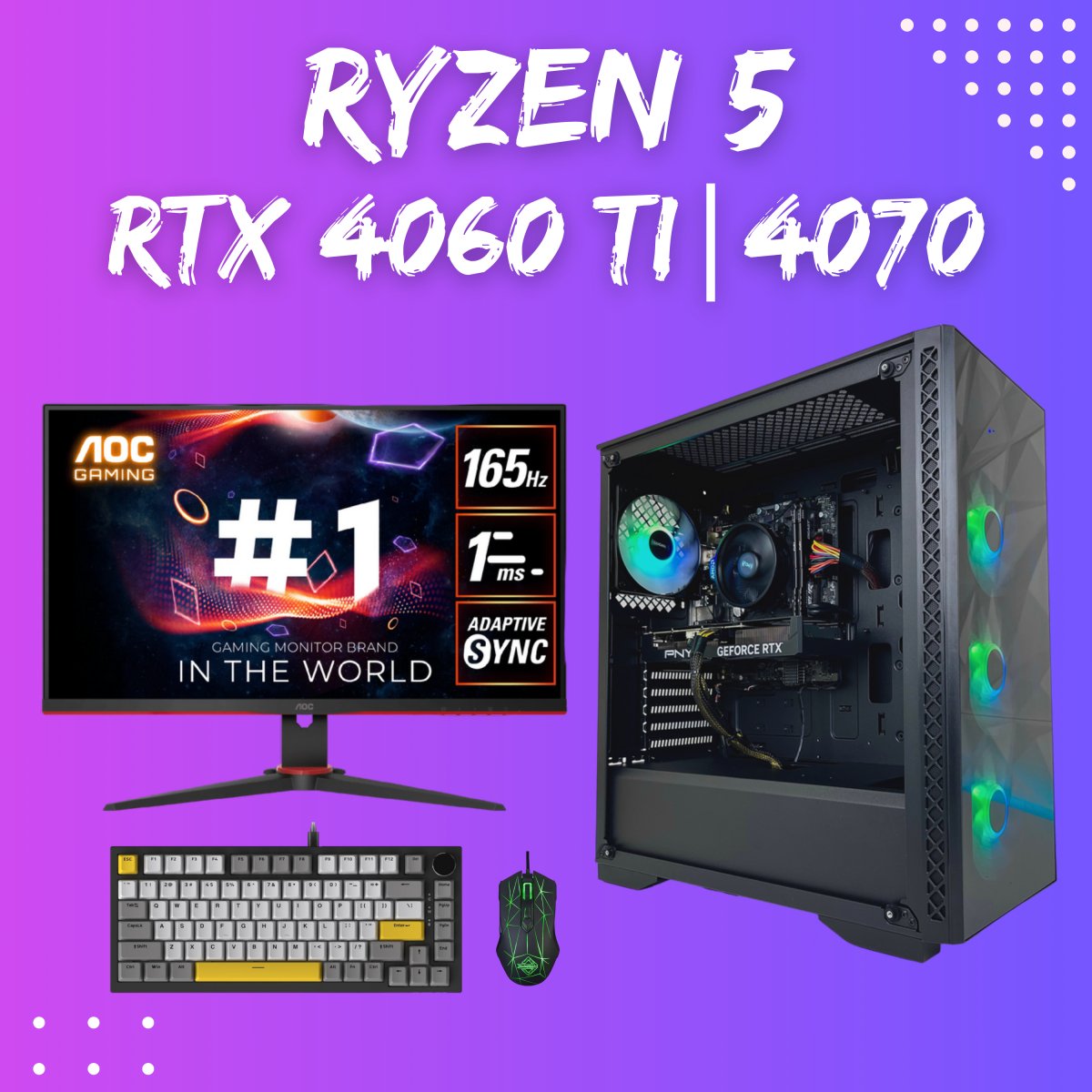 Gaming PC Bundle | Ryzen 5 5500/5600 | RTX 4060Ti/4070 super | Darkfire Vortex - I Gaming Computer | Australia Wide Shipping | Buy now, Pay Later with Afterpay, Klarna, Zip, Latitude & Paypal