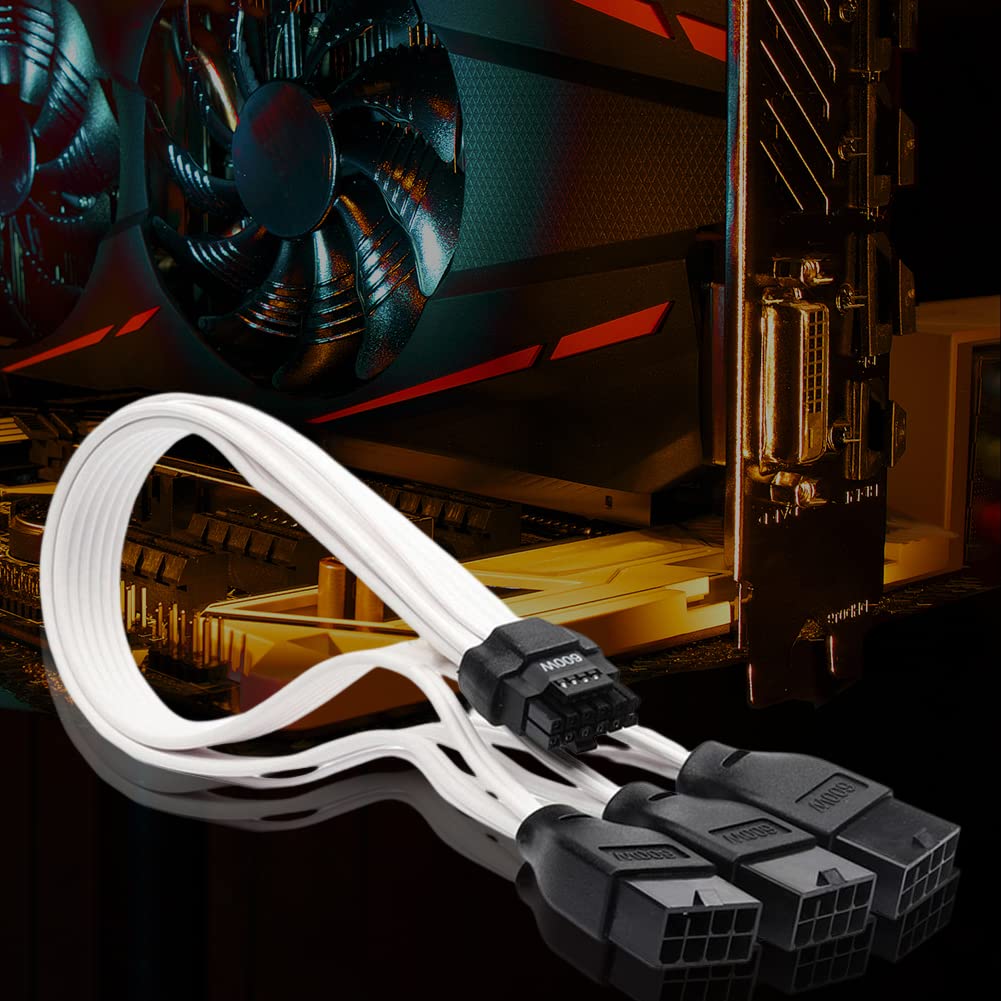ZG Premium Individually Sleeved 3*8pin to 12+4pin PCIe 5.0 Gen5 600W Cable White - I Gaming Computer | Australia Wide Shipping | Buy now, Pay Later with Afterpay, Klarna, Zip, Latitude & Paypal