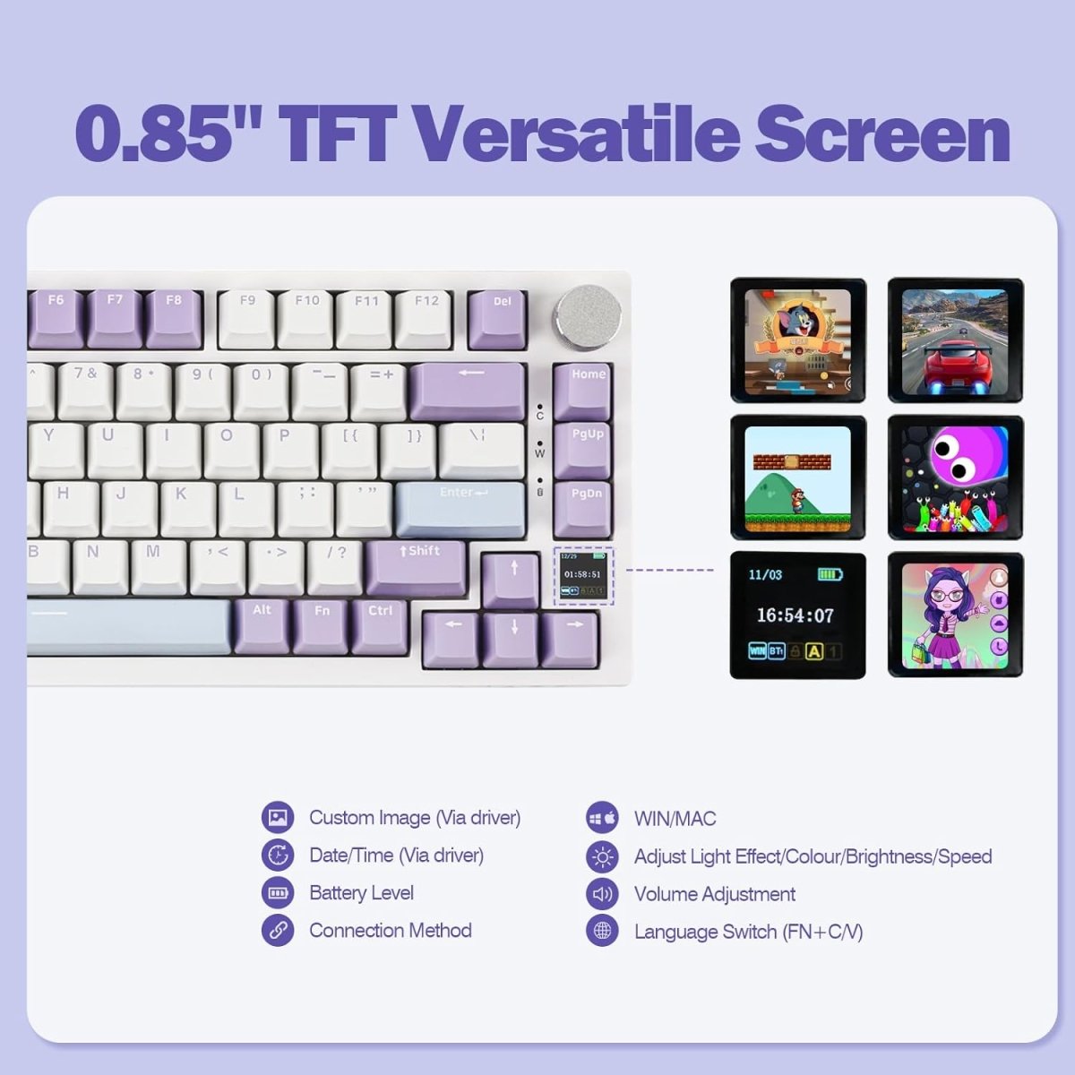 Ajazz AK820Pro Purple Mechanical keyboard RGB (Flyfish switch) - I Gaming Computer | Australia Wide Shipping | Buy now, Pay Later with Afterpay, Klarna, Zip, Latitude & Paypal