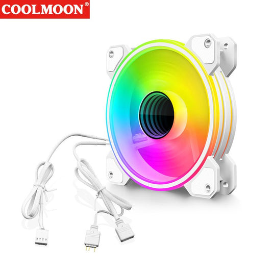 COOLMOON ARGB Snow Mirror 120mm PWM fan white - I Gaming Computer | Australia Wide Shipping | Buy now, Pay Later with Afterpay, Klarna, Zip, Latitude & Paypal