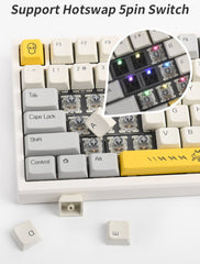 Ajazz AK816 PRO White Mechanical keyboard (Silver switch) - I Gaming Computer | Australia Wide Shipping | Buy now, Pay Later with Afterpay, Klarna, Zip, Latitude & Paypal