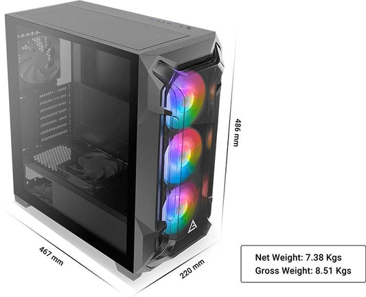 Antec DF600 FLUX High Airflow, ATX, Tempered Glass(5 Fans Included) - I Gaming Computer | Australia Wide Shipping | Buy now, Pay Later with Afterpay, Klarna, Zip, Latitude & Paypal