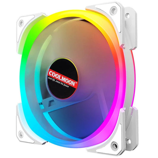 COOLMOON ARGB SJ 120mm PWM fan white - I Gaming Computer | Australia Wide Shipping | Buy now, Pay Later with Afterpay, Klarna, Zip, Latitude & Paypal