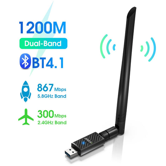 EDUP 1200Mbps WiFi 5 & Bluetooth 4.1 USB Wireless Adapter with Antenna - I Gaming Computer | Australia Wide Shipping | Buy now, Pay Later with Afterpay, Klarna, Zip, Latitude & Paypal