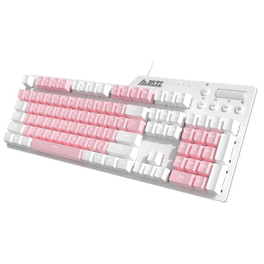 Ajazz AK35i Pink and White Mechanical keyboard White lights Hot Swappable (Blue switch) - I Gaming Computer | Australia Wide Shipping | Buy now, Pay Later with Afterpay, Klarna, Zip, Latitude & Paypal