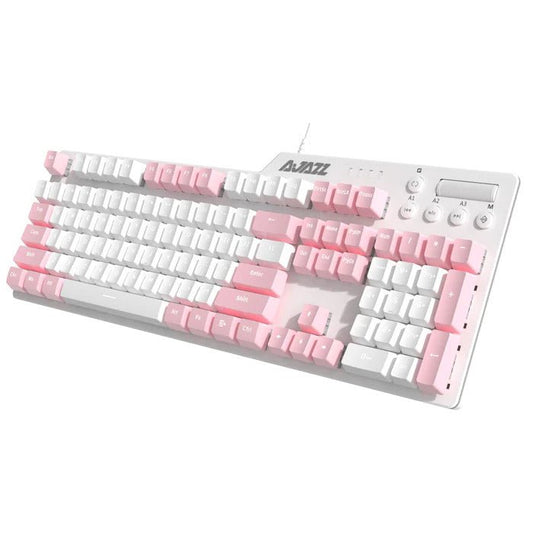 Ajazz AK35i Pink and White Mechanical keyboard White lights Hot Swappable (Blue switch) - I Gaming Computer | Australia Wide Shipping | Buy now, Pay Later with Afterpay, Klarna, Zip, Latitude & Paypal