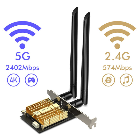 PCIe-AX3000 802.11ax Dual-Band Wireless-AX3000 PCIe Adapter with Bluetooth - I Gaming Computer | Australia Wide Shipping | Buy now, Pay Later with Afterpay, Klarna, Zip, Latitude & Paypal